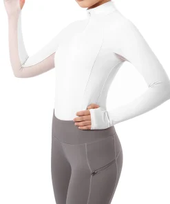 Long Sleeved Equestrian Shirt with Half Mesh Arm HTSS411